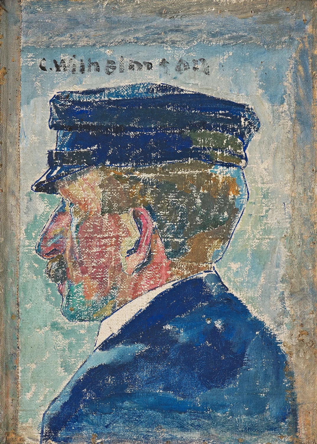 Uomo in blu, studio per Midsummer Eve